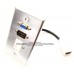 Placa Tapa Vga + HDMI 1.4 (4k) pigtail + Keystone Vacio Aluminio